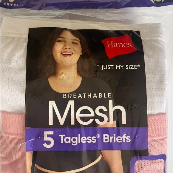 Women’s Plus Size 5X Hanes Mesh Tagless Briefs - Picture 2 of 7